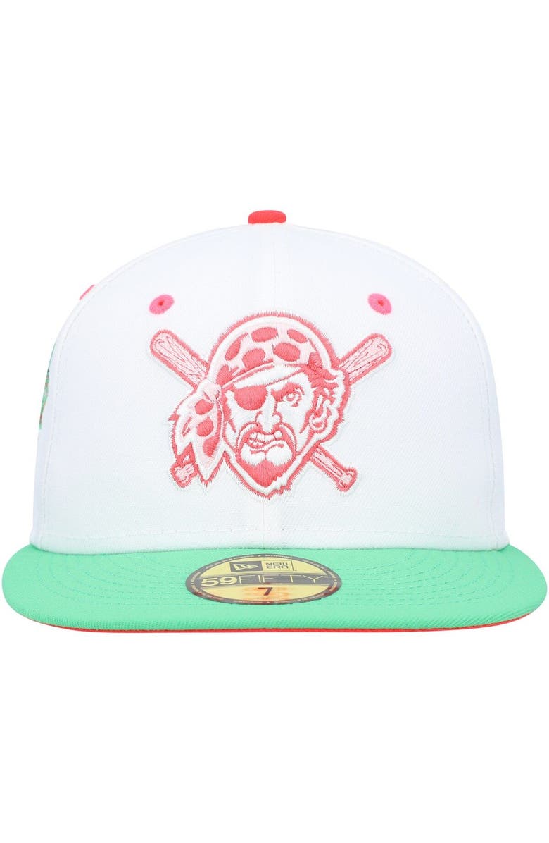 New Era Men's New Era White/Green Pittsburgh Pirates Watermelon Lolli 59FIFTY Fitted Hat, Alternate, color,