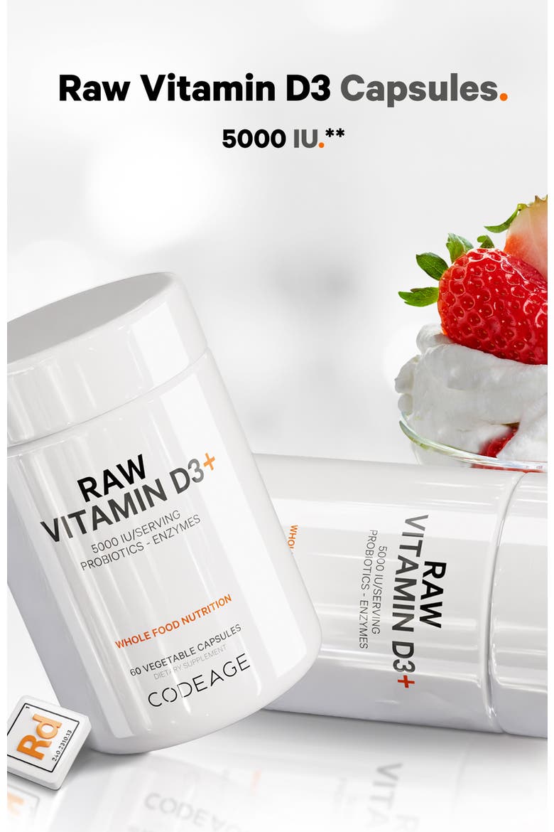 Raw Vitamin D3+ 5000 IU Supplement, Alternate, color, White