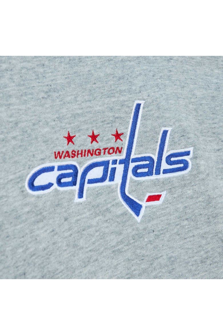Men's Mitchell & Ness  Heather Gray Washington Capitals Classic French Terry Pullover Hoodie, Alternate, color, Heather Gray