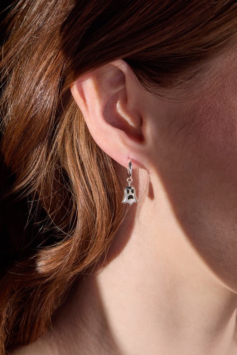 Ghost and Pumpkin Earring Set, Alternate, color, Silver