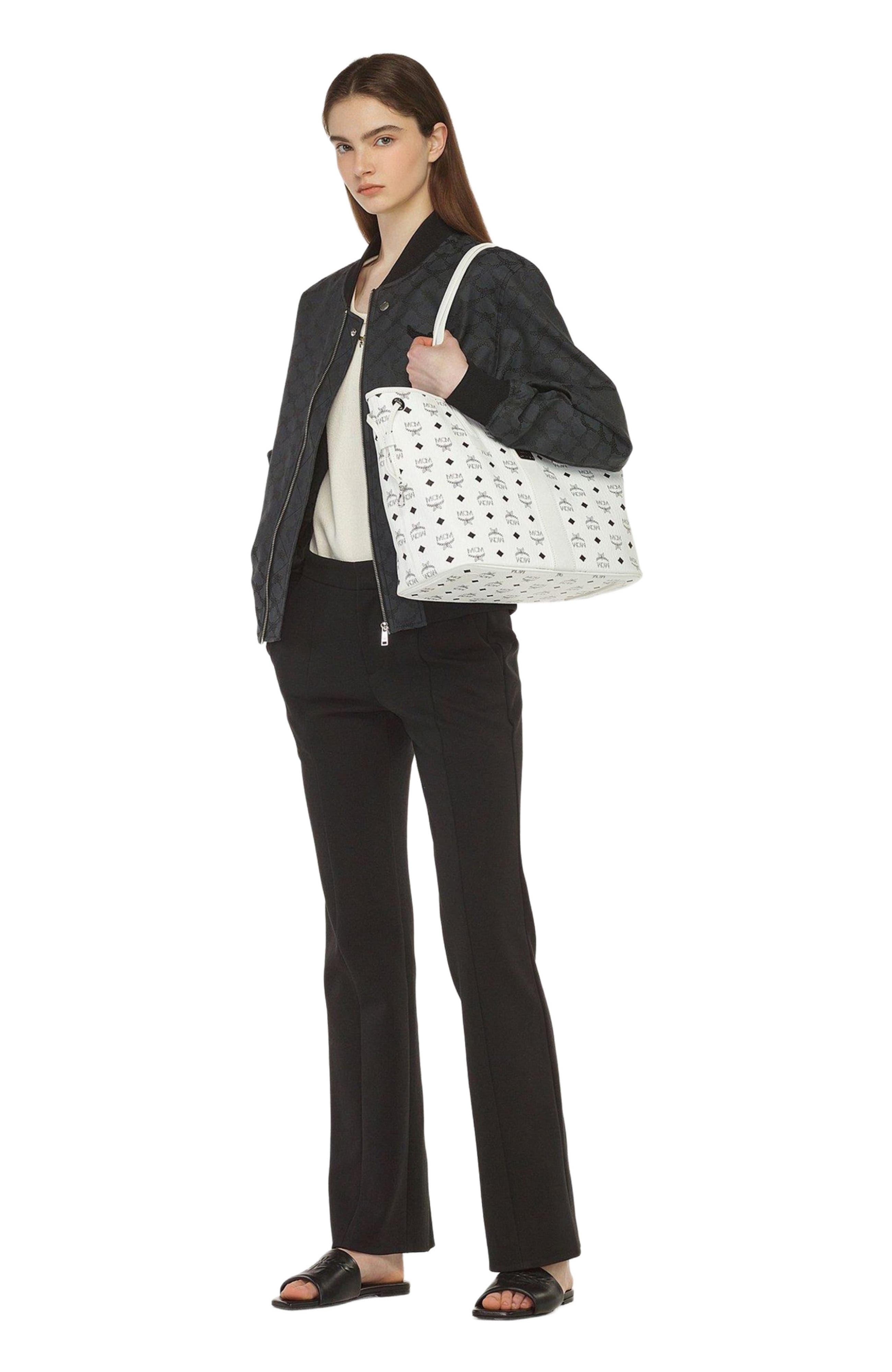 MCM Medium Liz Reversible Shopper, Alternate, color, White
