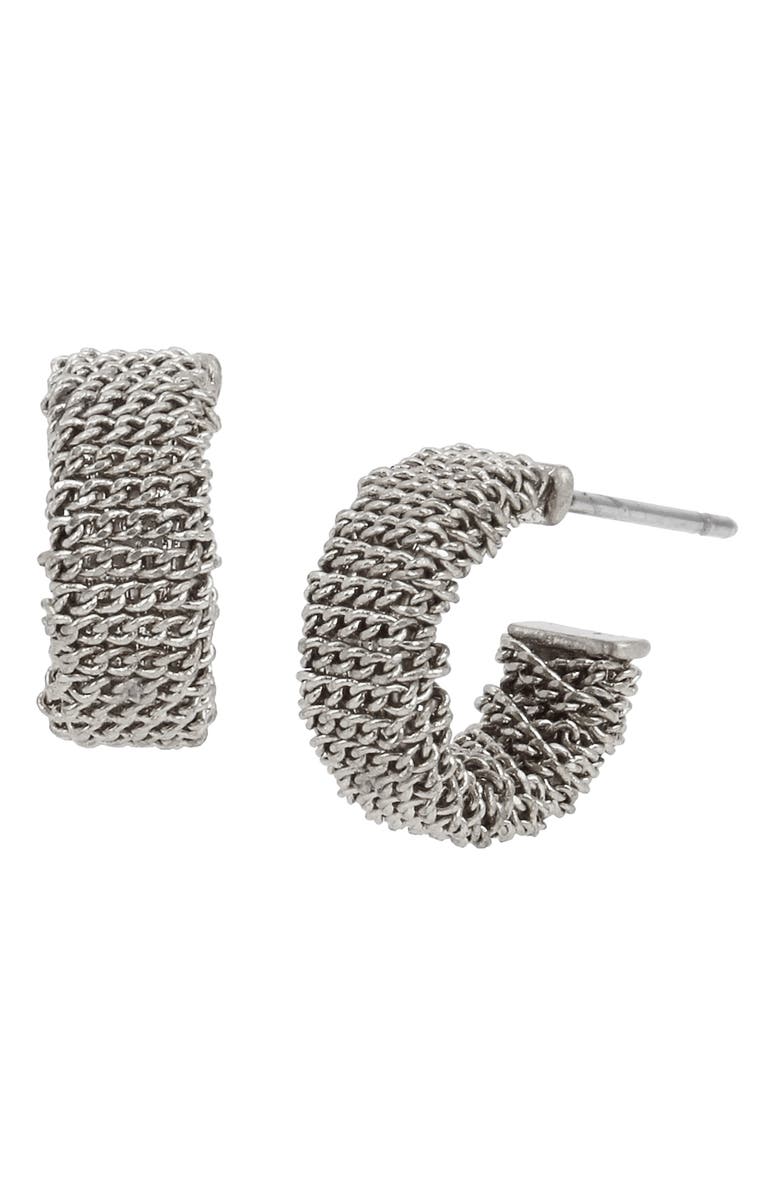 AllSaints Chain Wrap Huggie Hoop Earrings, Main, color,