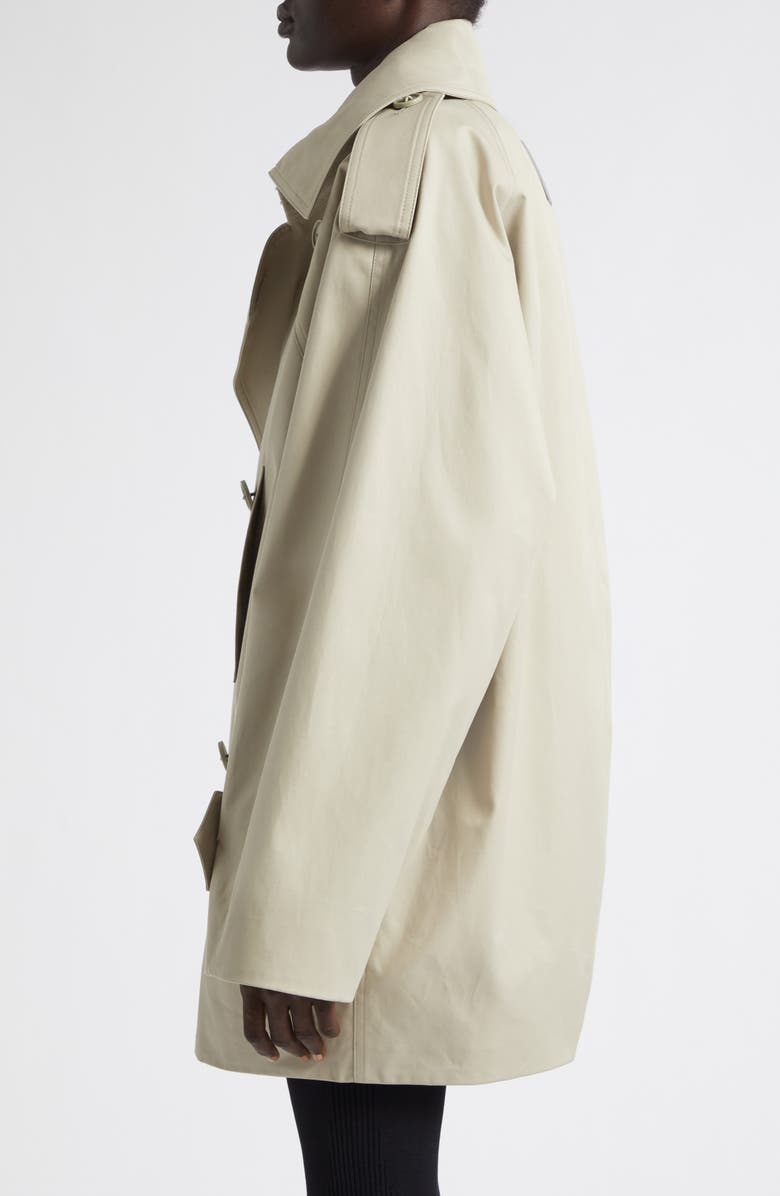 Balenciaga Double Breasted Cotton Twill Trench Coat, Alternate, color, 9710 Beige