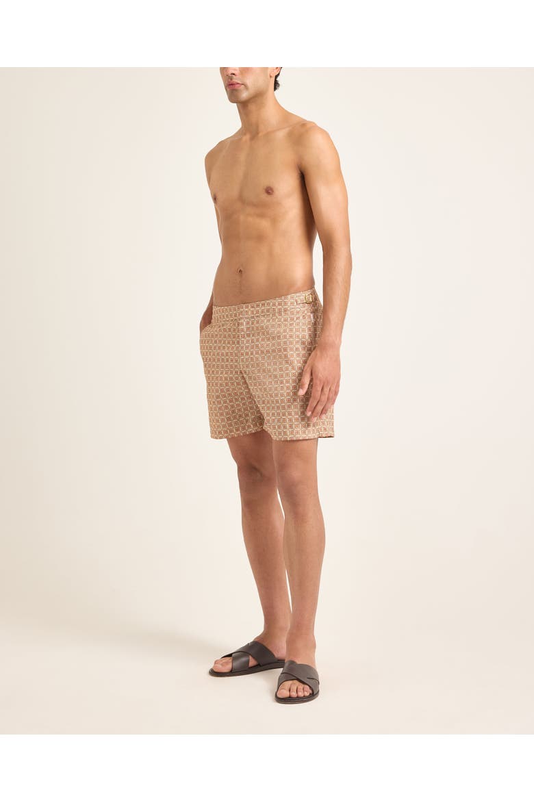 Bulldog Exclusive-Print Mid-Length Swim Shorts, Alternate, color, Bronze