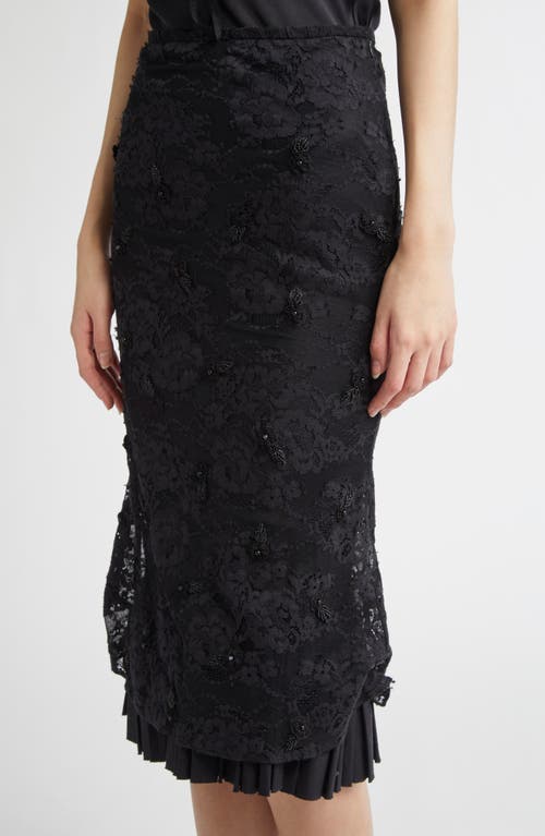 MERUERT TOLEGEN MERUERT TOLEGEN BEADED FLORAL APPLIQUÉ LACE SKIRT