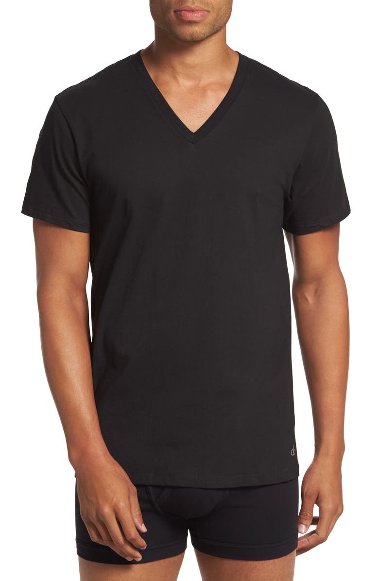 Calvin Klein Classic 2-Pack Cotton V-Neck T-Shirt, Main, color,
