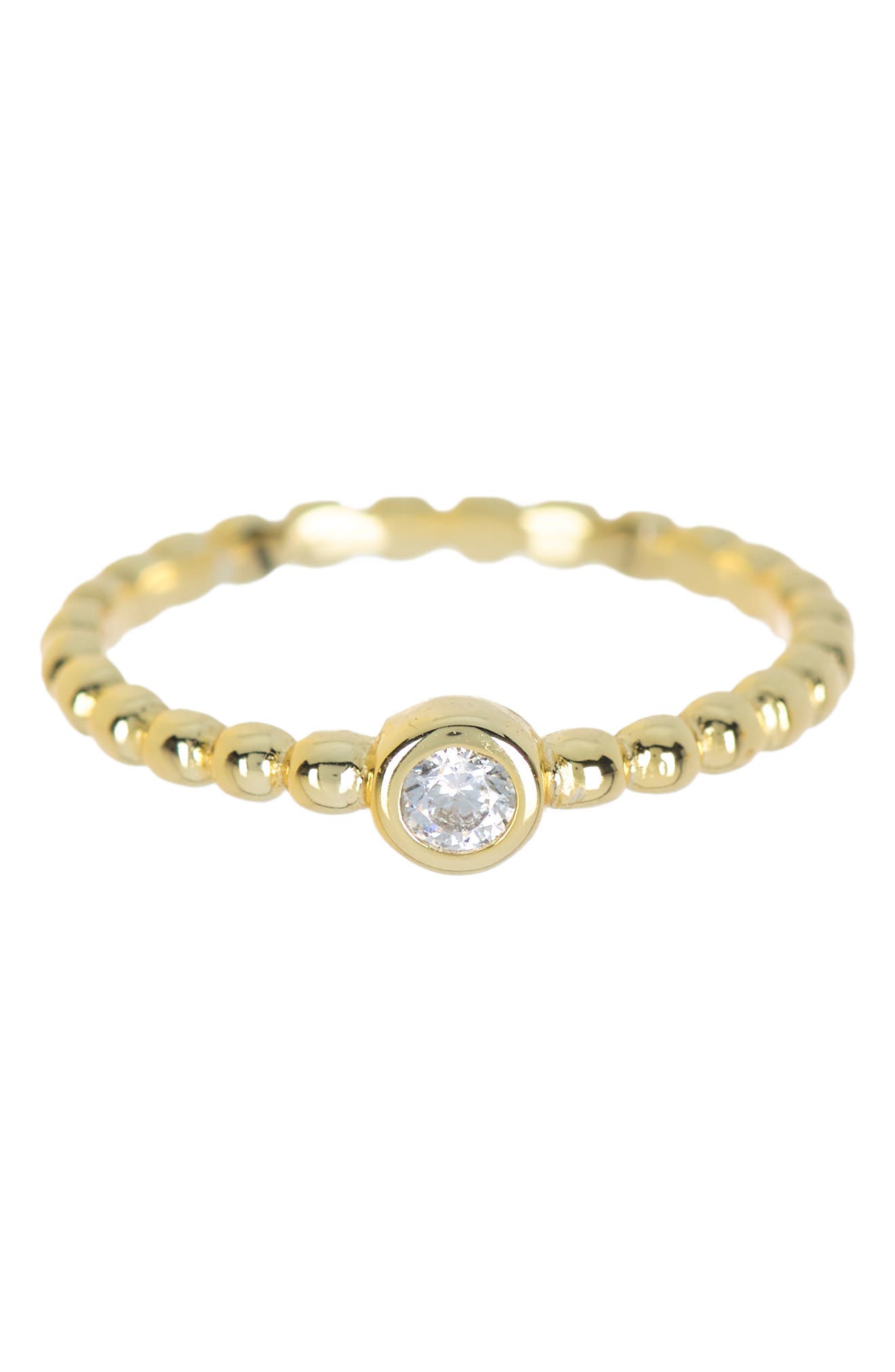 Argento Vivo Sterling Silver 14K Gold Plated Sterling Silver Bezel CZ ...