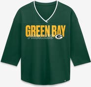 FANATICS Women's Fanatics Green Green Bay Packers Team First Deceptive Juke 3/4-Sleeve V-Neck T-Shirt