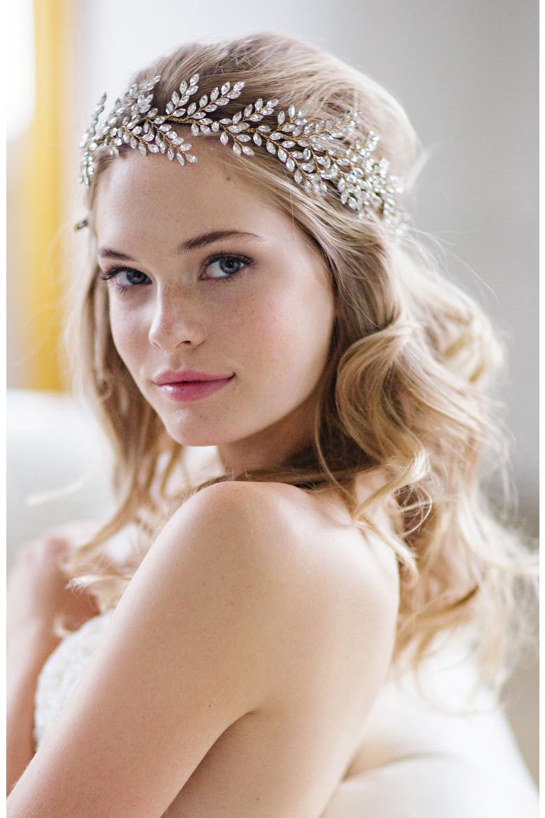 Kira Crystal Halo & Sash, Main, color, 14 K GOLD