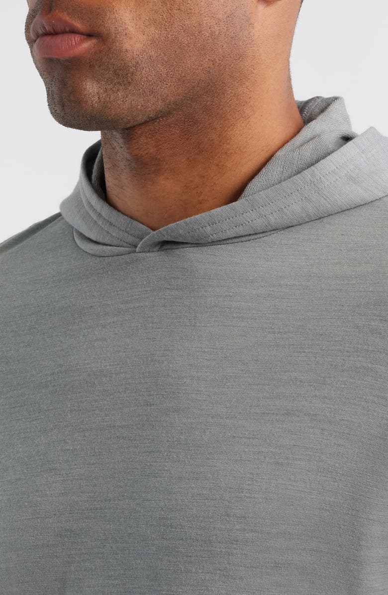 Peter Millar Crown Crafted Excursionist Flex Merino Wool Blend Hoodie, Alternate, color, Oslo Grey