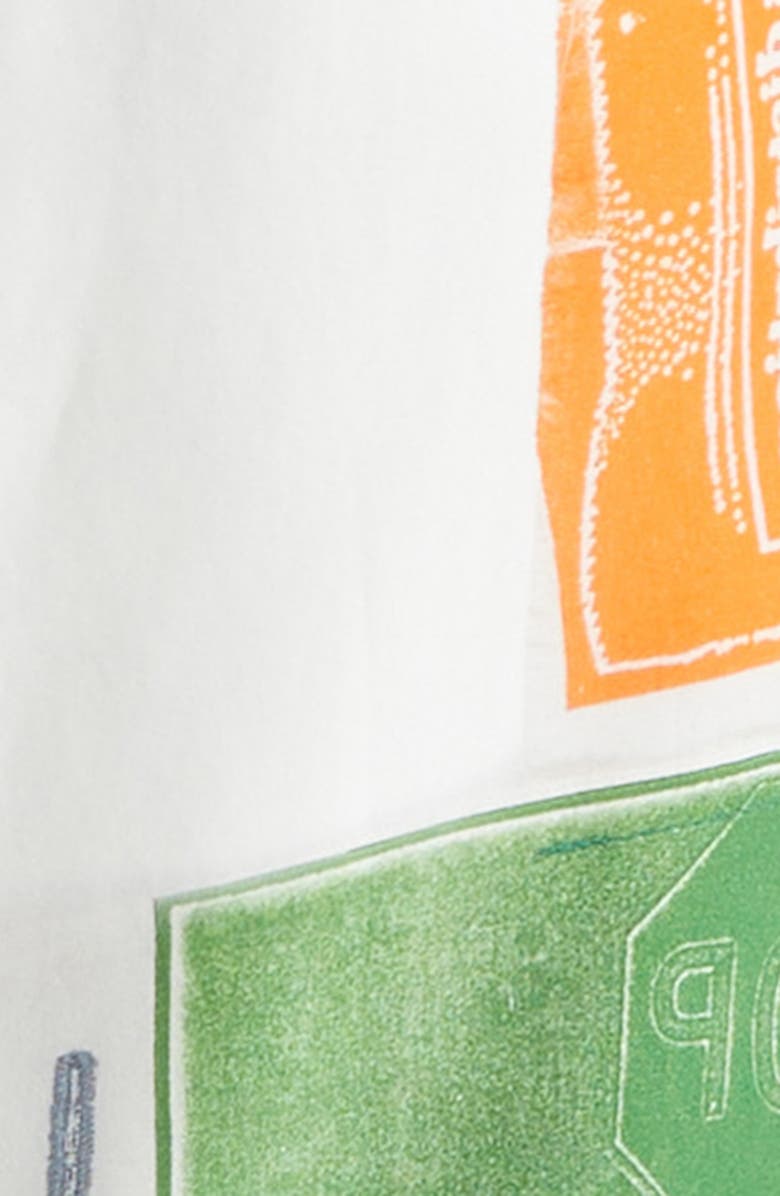 Jason Wu Collection Collage Print Lace Trim Silk Midi Dress, Alternate, color, Blue Green Multi