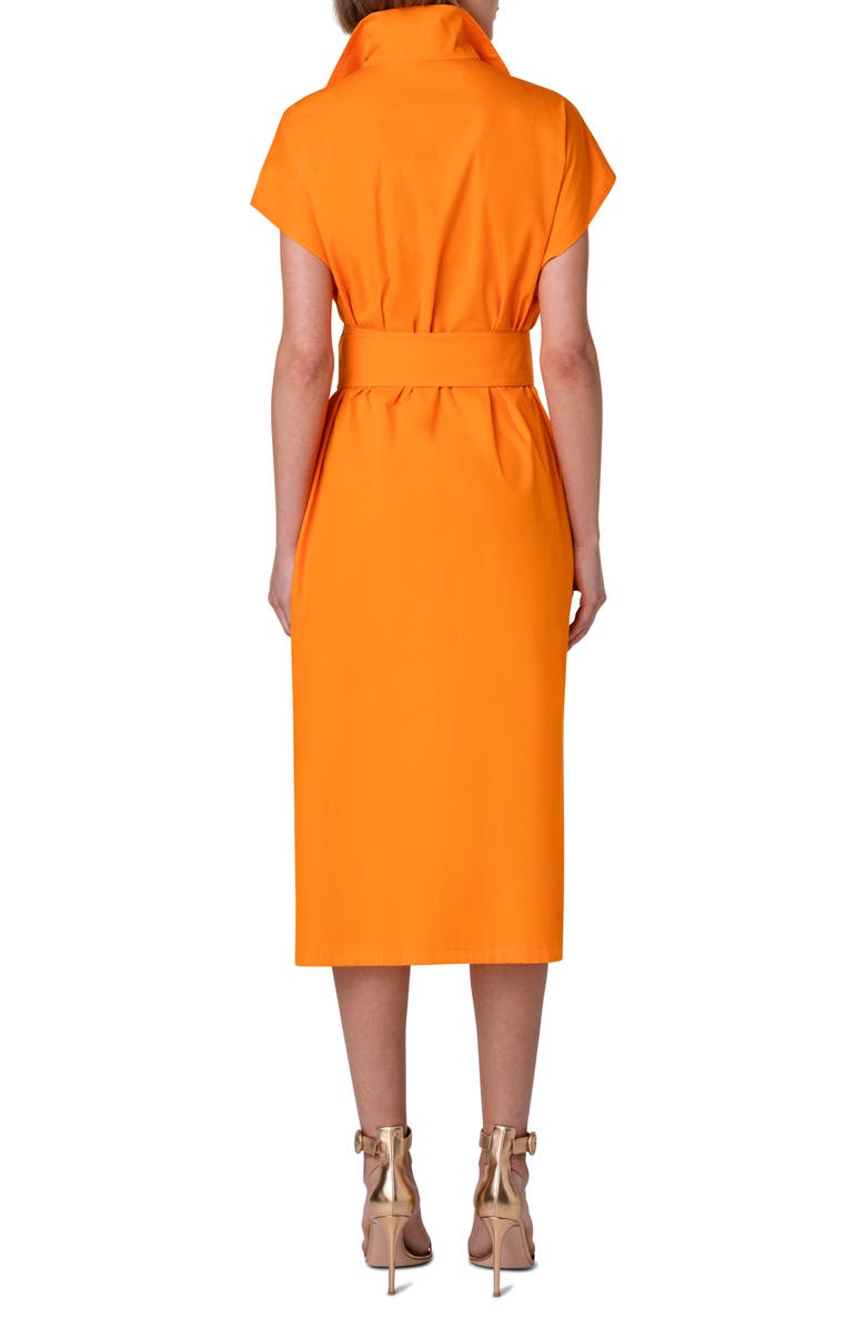 Akris Belted Cotton & Silk Midi Dress, Alternate, color, 