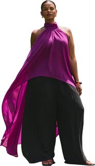 ELOQUII High-Low Halter Top