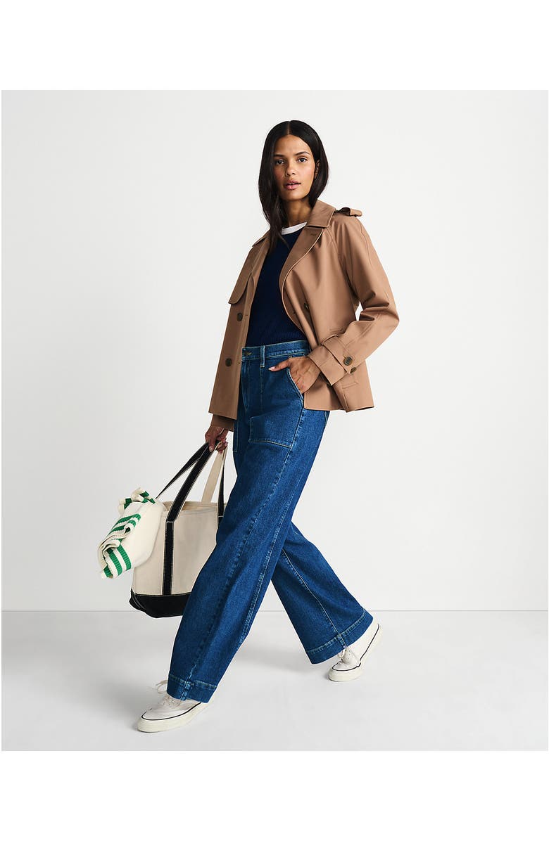 Lands' End Soft Denim High Rise Wide Leg Utility Jeans, Alternate, color, 