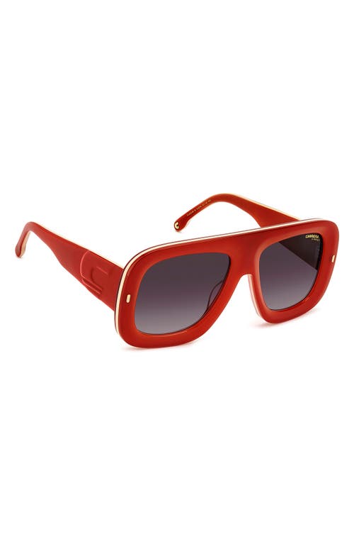 Carrera Eyewear Special Edition Flaglab 18 57mm Gradient Square Shield Sunglasses In Orangegold/violiet Grey