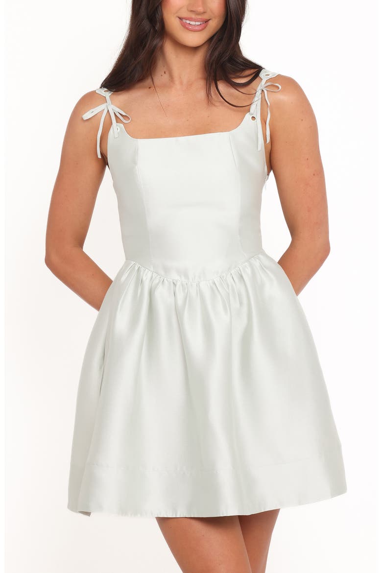 Marcelline Tie Strap Fit & Flare Minidress, Alternate, color, MINT GREEN