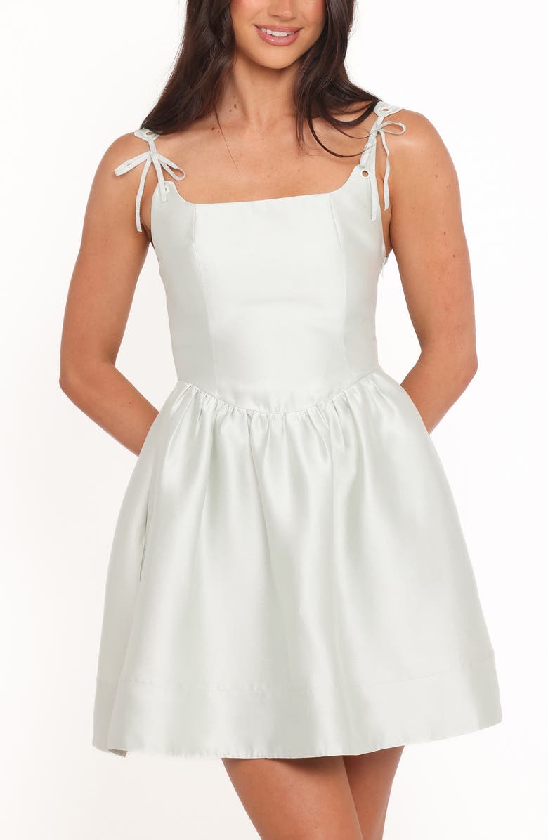 Petal & Pup Marcelline Tie Strap Fit & Flare Minidress, Alternate, color, Mint Green