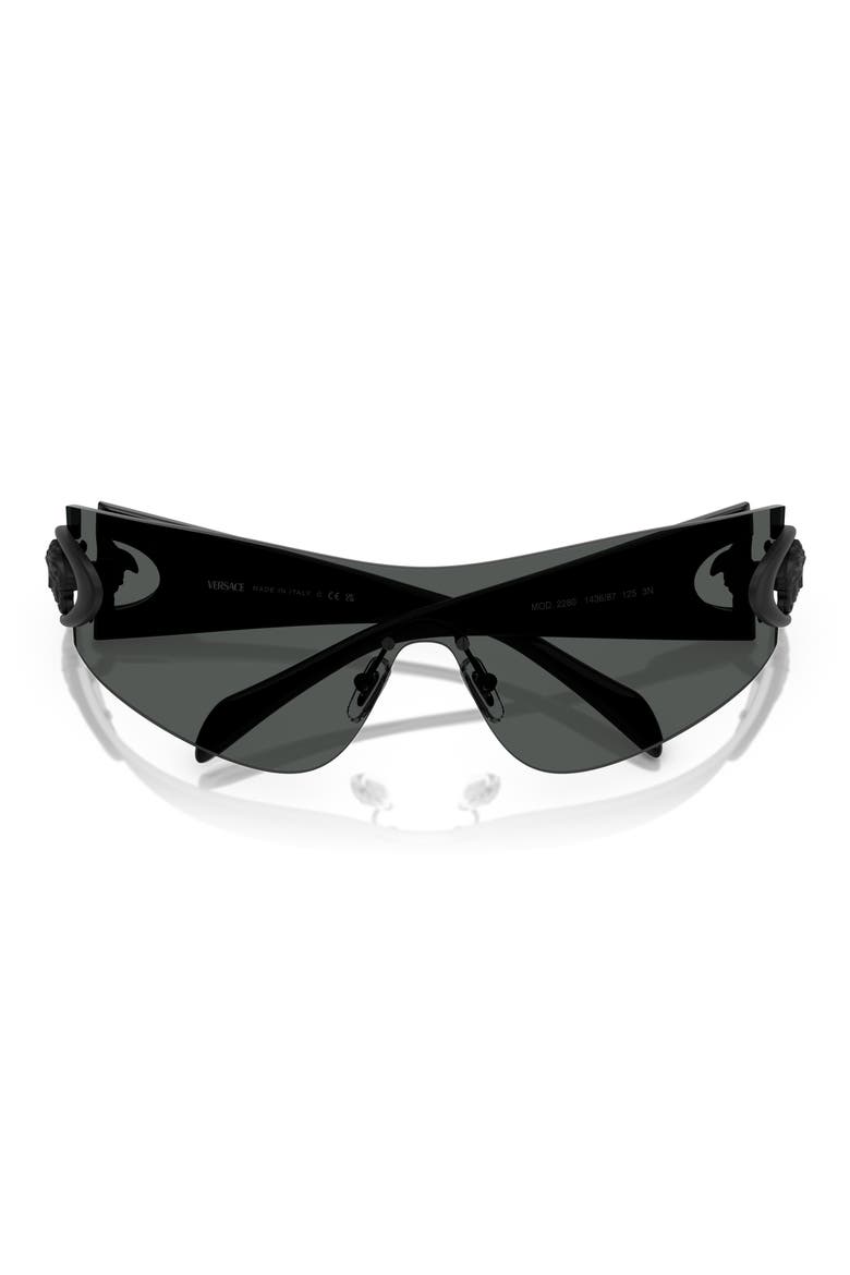 Eclipse 142mm Rimless Wrap Shield Sunglasses, Alternate, color, DARK GREY
