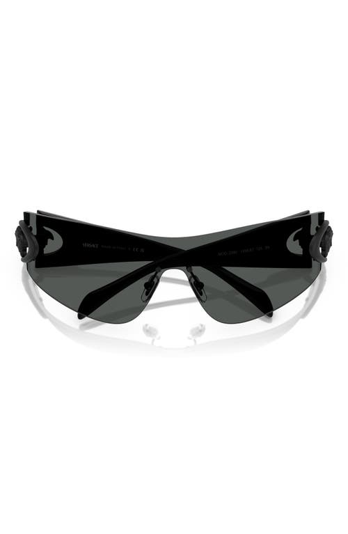 Versace Eclipse 142mm Rimless Wrap Shield Sunglasses In Dark Grey