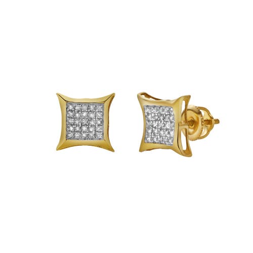 Luvmyjewelry Zoeira 10k Yellow Gold Diamond Unisex Earrings In 10k Yellow Gold