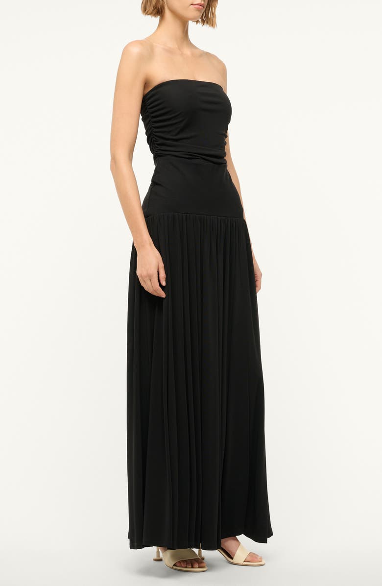 STAUD Mariana Strapless Maxi Dress, Alternate, color, Black