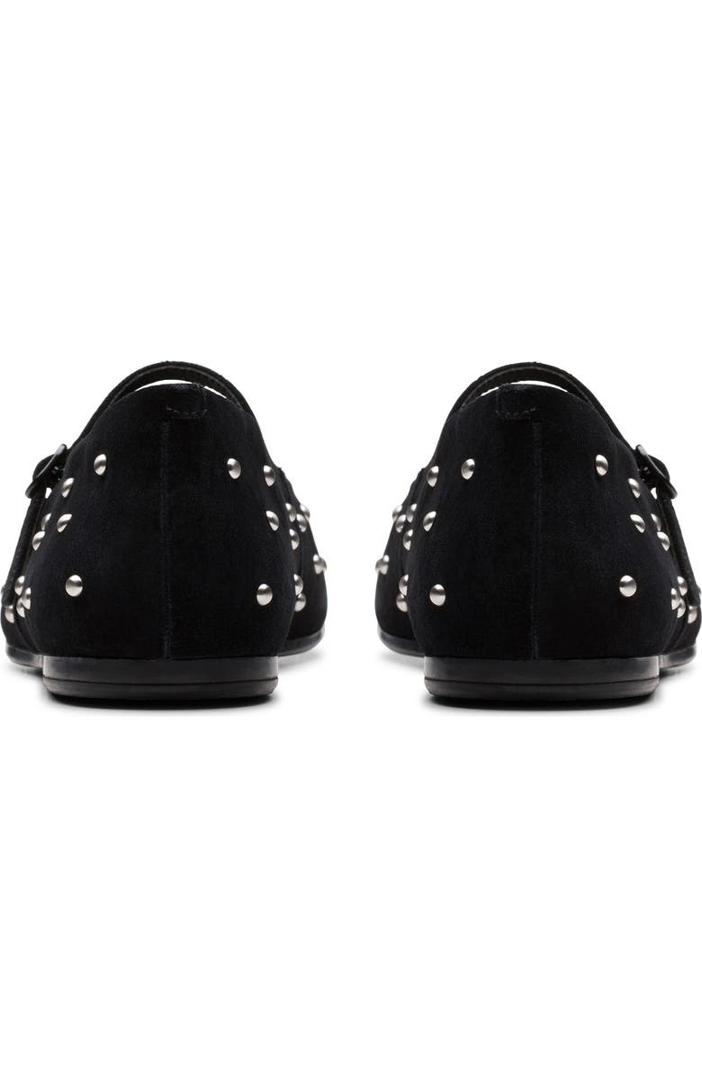 Clarks<sup>®</sup> Livia Stud Mary Jane Flat, Alternate, color, Black Suede