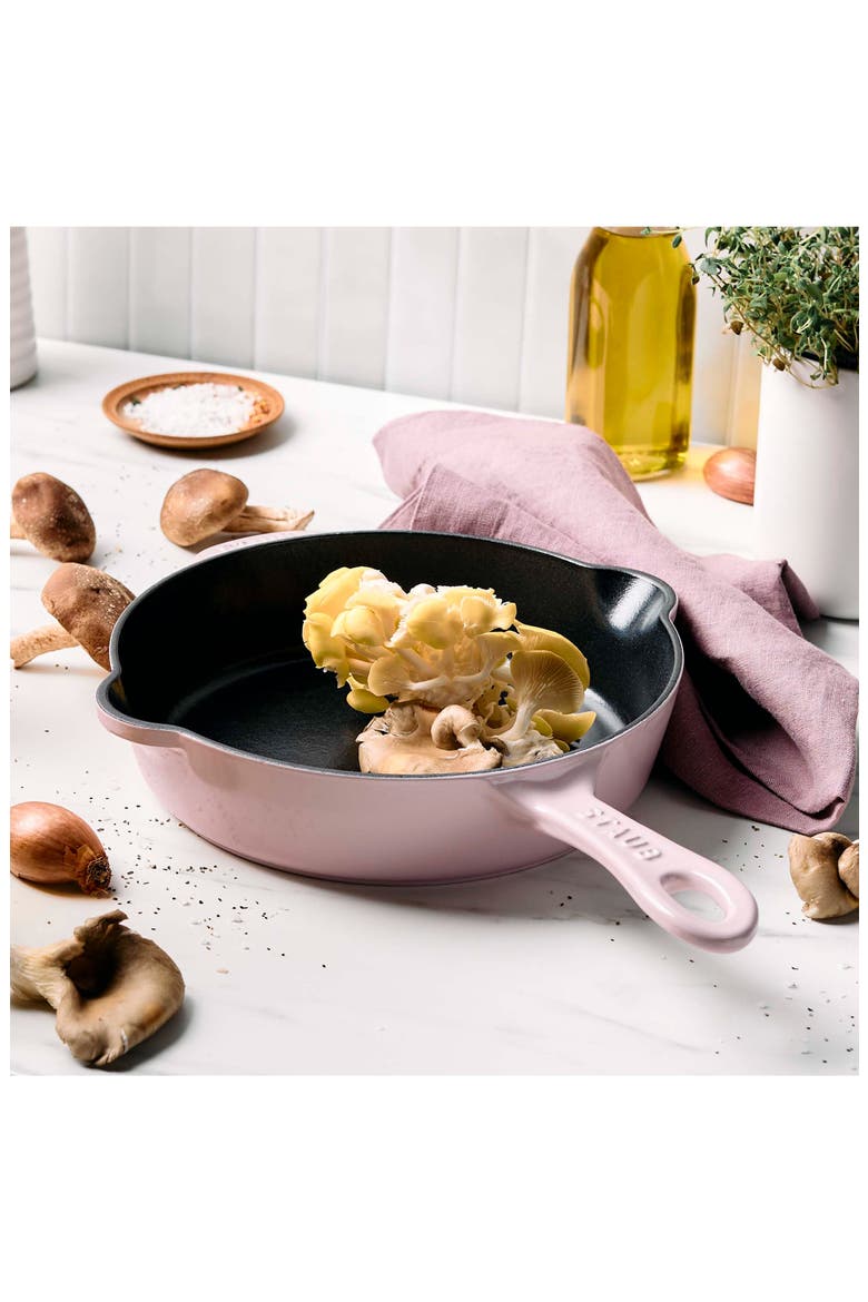 11-Inch Enameled Cast Iron Traditional Skillet, Alternate, color, PEONY PINK
