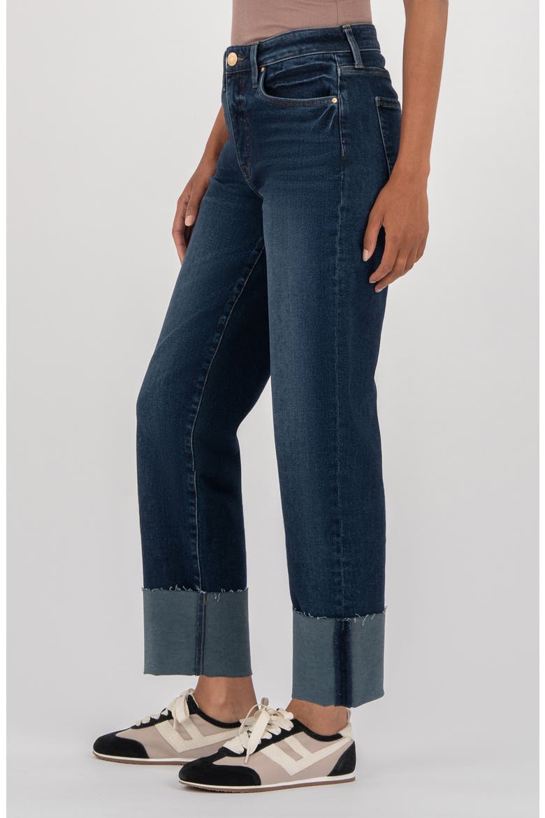 Fay Raw Hem High Waist Straight Leg Jeans, Alternate, color, UNEQUALLED
