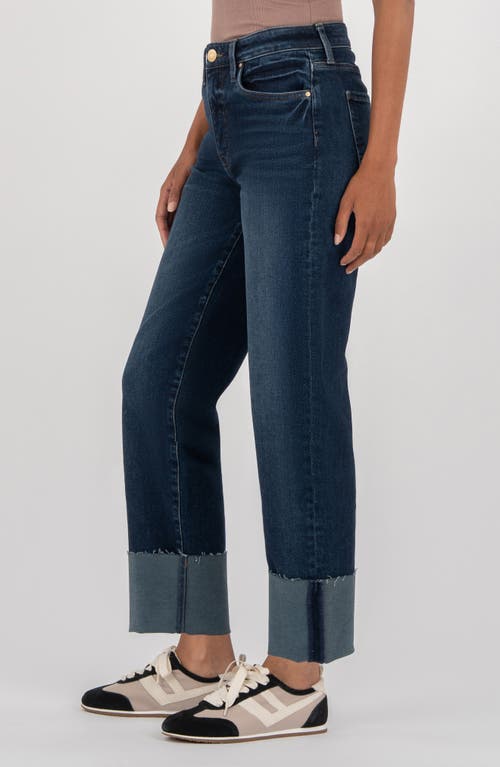 Kut From The Kloth Fay Raw Hem High Waist Straight Leg Jeans In Blue