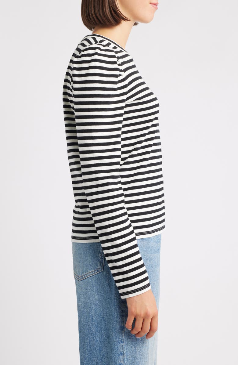 Madewell Easy Puff Long Sleeve Stripe Top, Alternate, color, Lighthouse