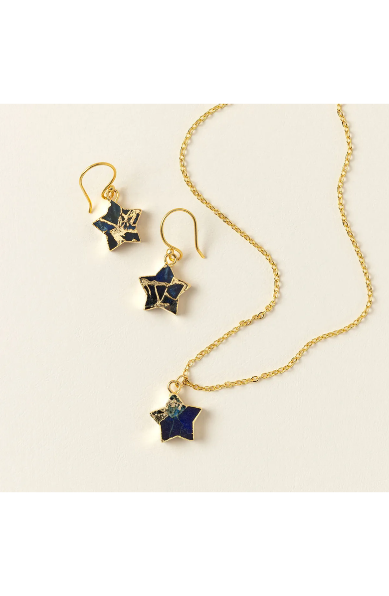 Uncommon Goods Reach for the Stars Mosaic Stone Earrings, Alternate, color, Gold