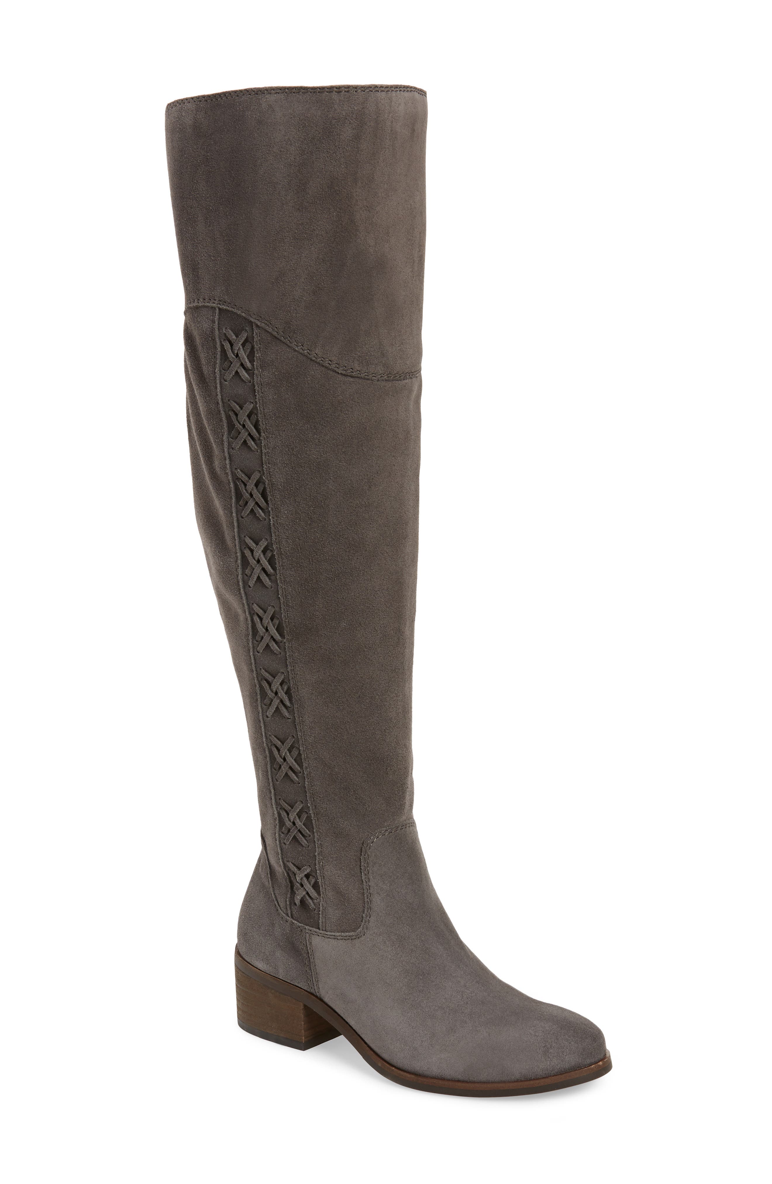 Kreesell Knee High Boot, Main, color, GRAYSTONE SUEDE