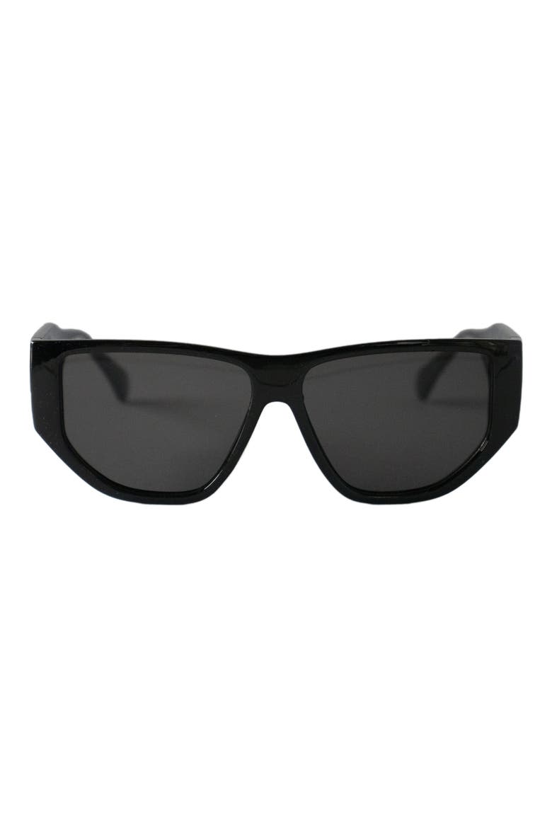 Ash 56mm Polarized Geometric Sunglasses, Main, color, BLACK/ BLACK