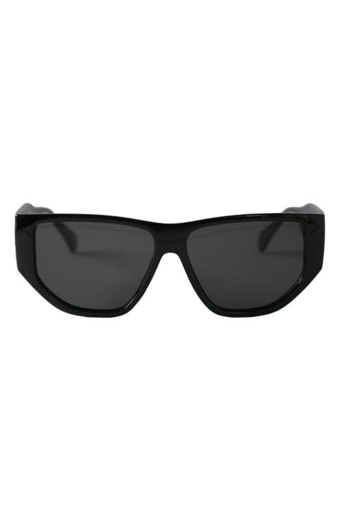 Ash 56mm Polarized Geometric Sunglasses