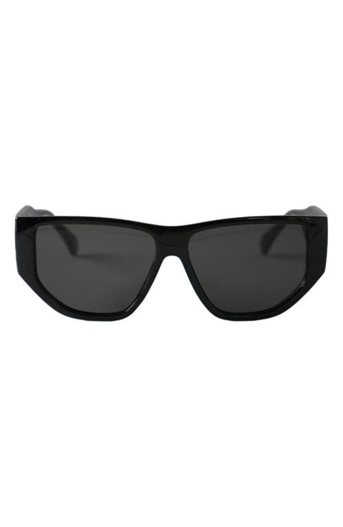 Fifth & Ninth Ash 56mm Polarized Geometric Sunglasses in Black/Black  product