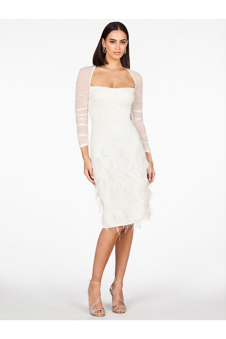 Beaded Faux-Wrap V-Neck Bridal Gown, Main, color, Ivory