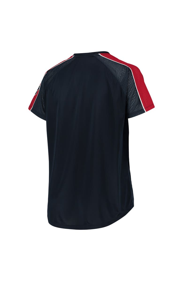 PROFILE Women's Navy Boston Red Sox Plus Size Diva Notch Neck Raglan T-Shirt, Alternate, color, 