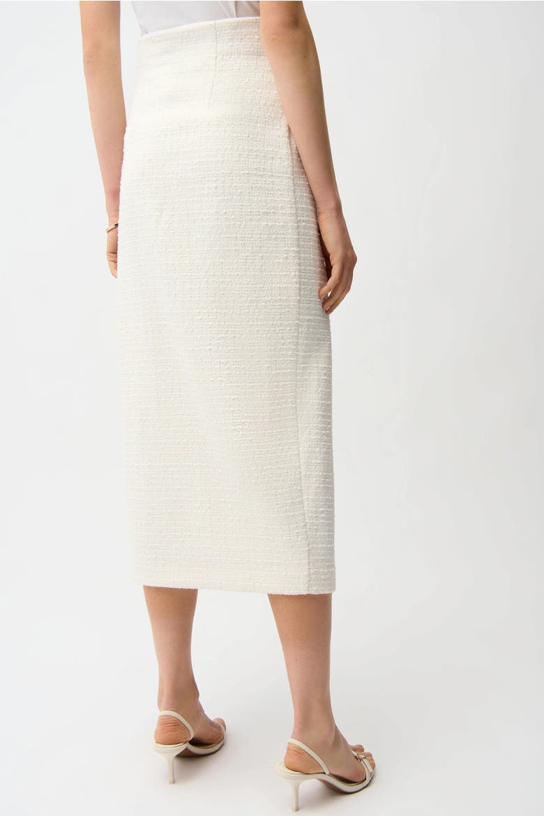 Bouclé Pencil Skirt With Gold Buttons, Alternate, color, Off-White