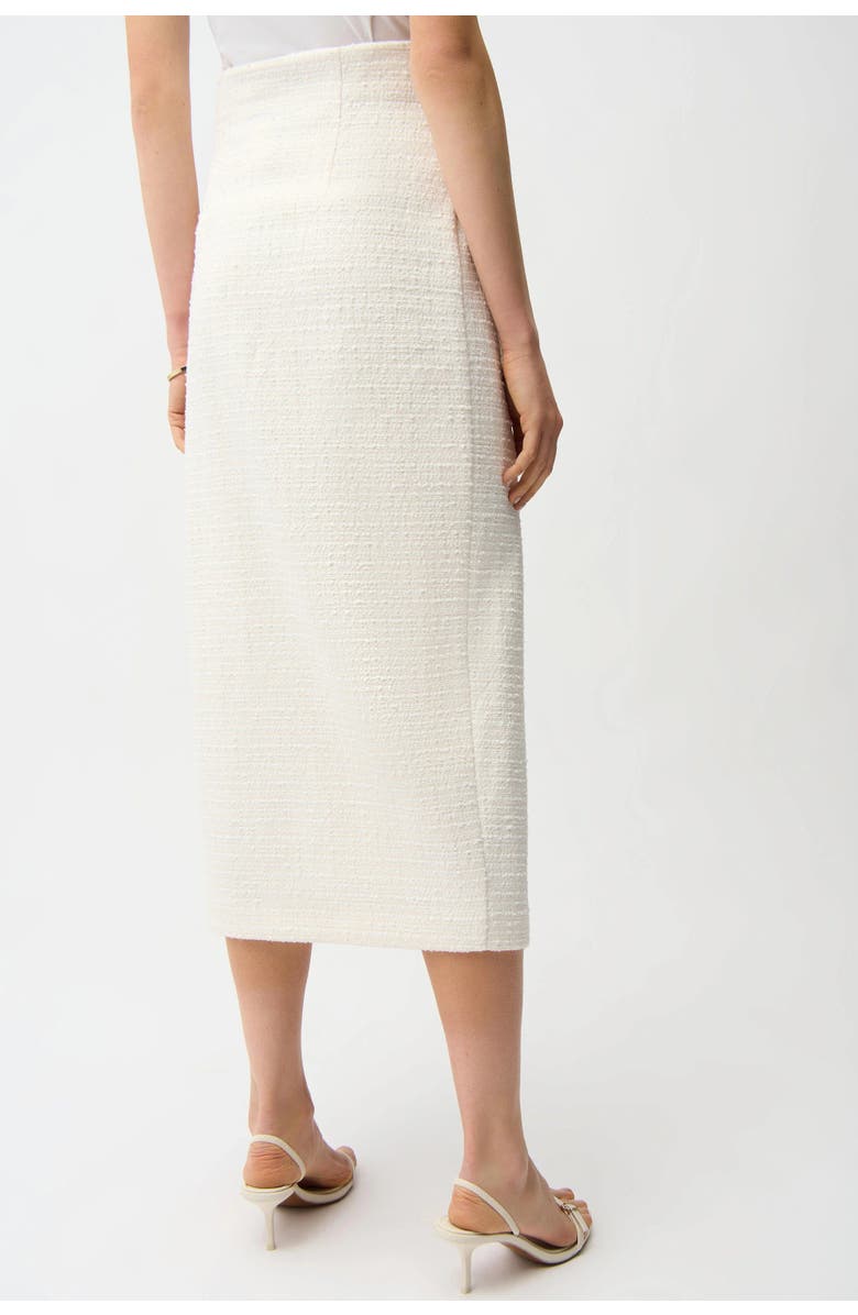 Joseph Ribkoff Bouclé Pencil Skirt With Gold Buttons, Alternate, color, Off-White