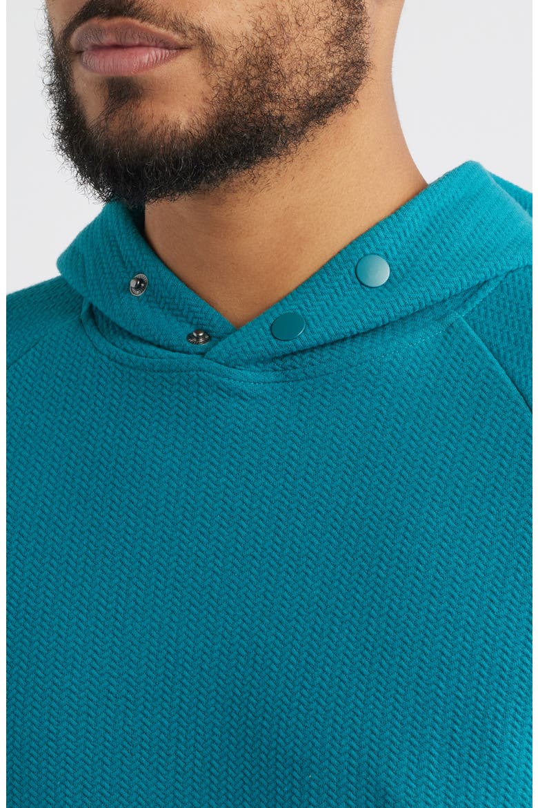 Luke Hooded Cotton Blend Performance Pullover, Alternate, color, DEEP-LAKE