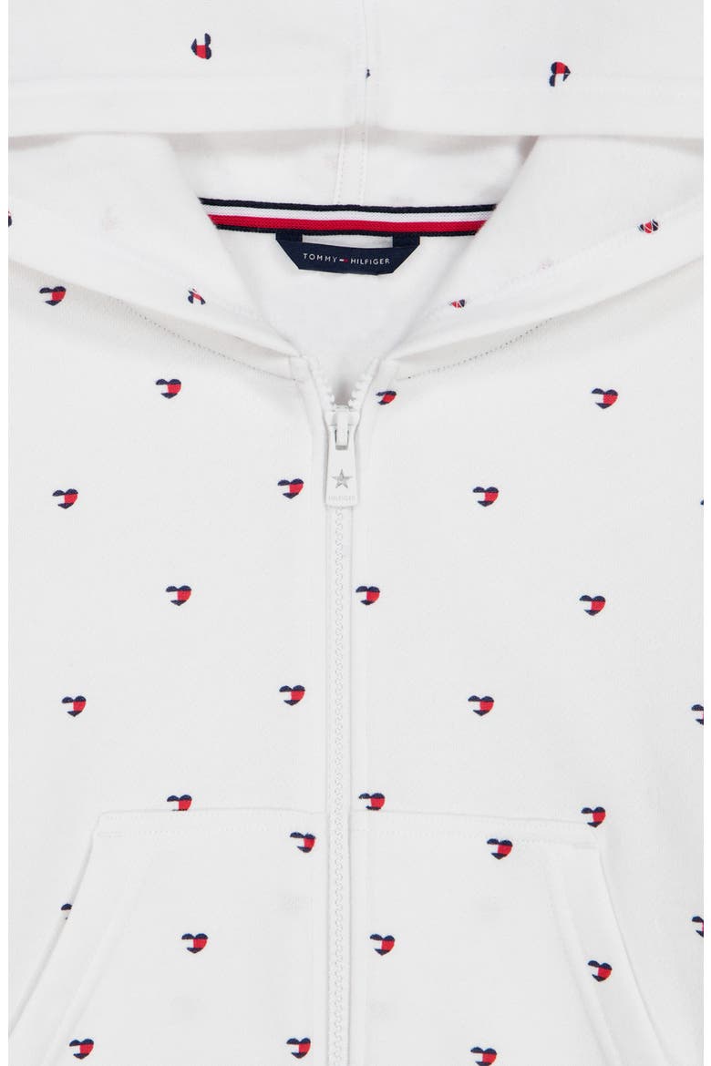 Kids' Heart Flag Full Zip Hoodie, Alternate, color, WHITE