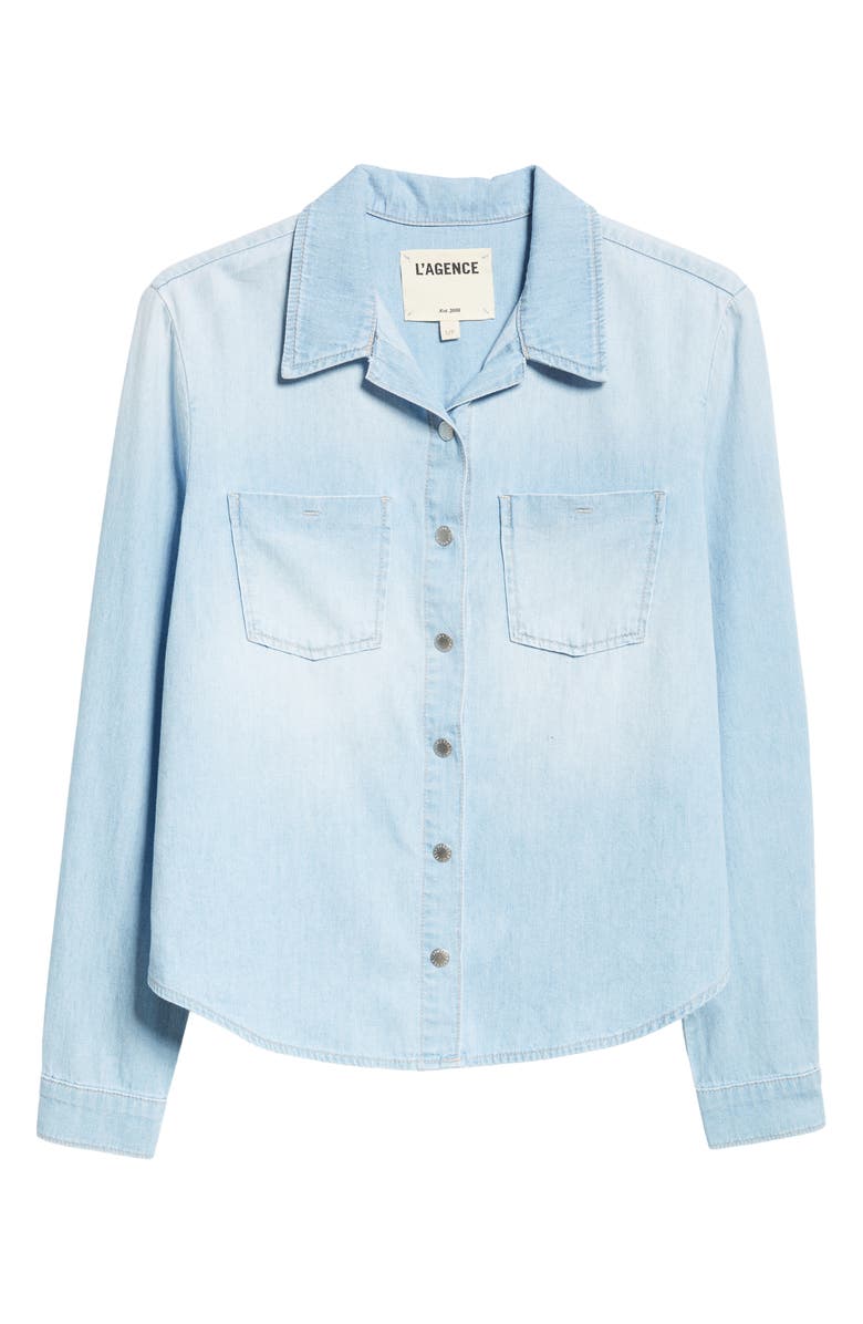 L'AGENCE Isla Denim Shirt, Alternate, color,