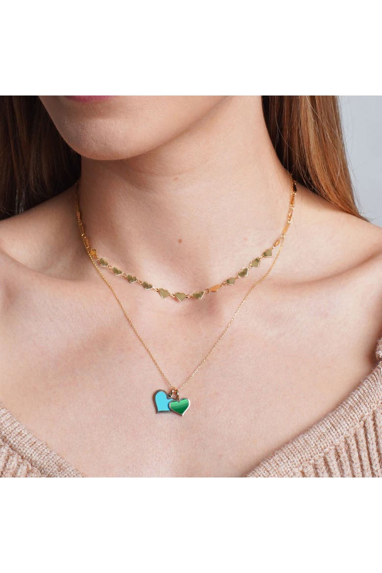 Malachite Heart Charm, Alternate, color, Malachite