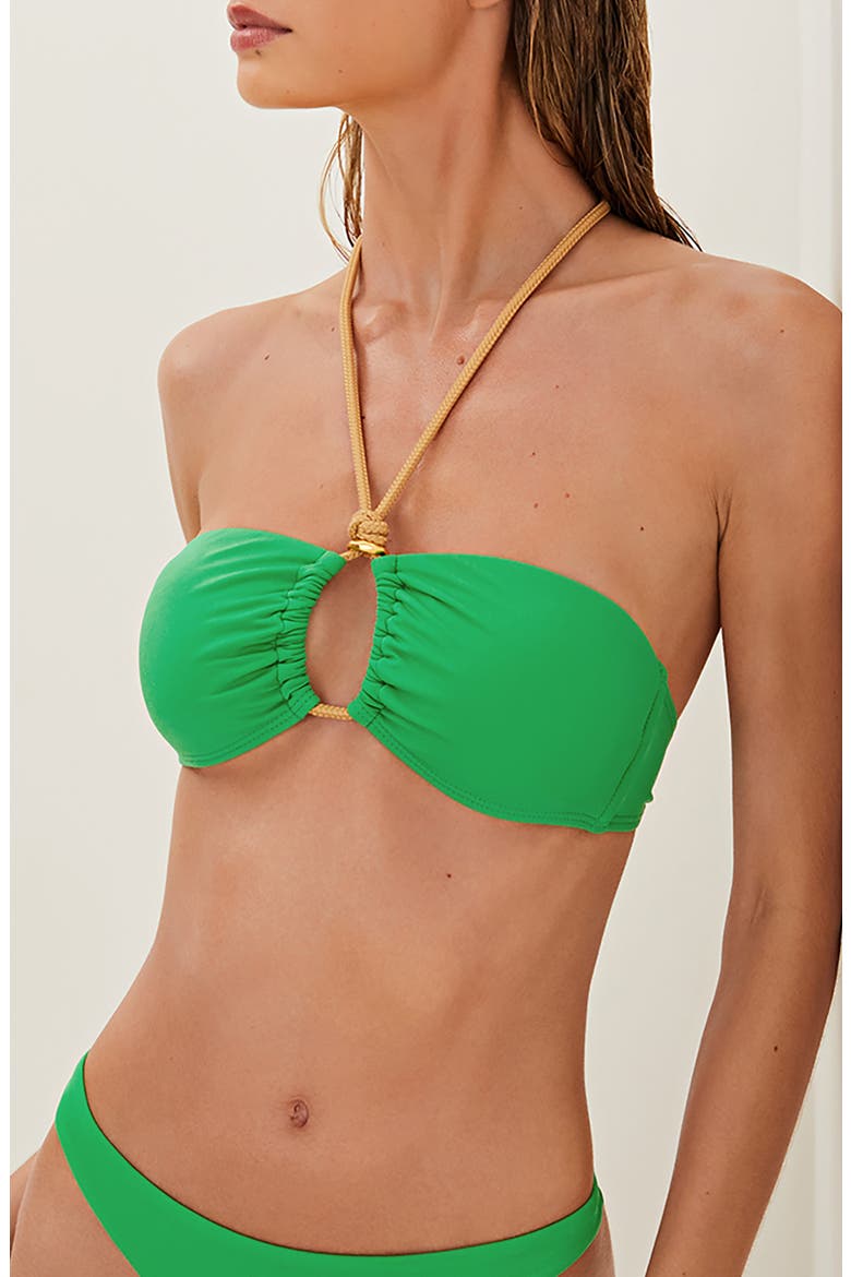 Gal Isa Bandeau Bikini Top, Main, color, GREEN