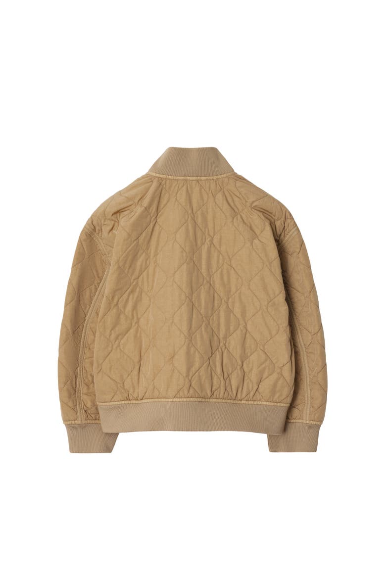 Quilted Nylon Bomber Jacket, Alternate, color, Sand