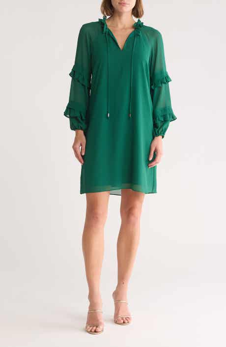 Lush Novak Split Neck Three Quarter Sleeve Dress Nordstromrack