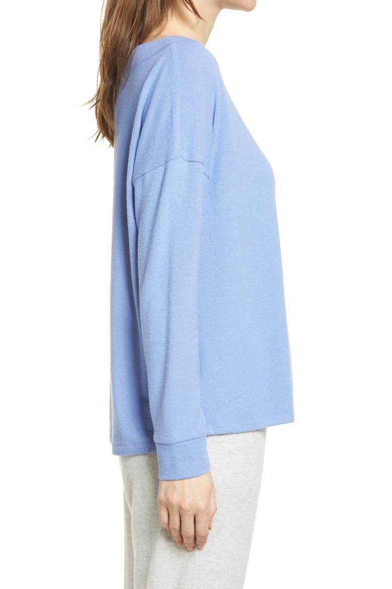Bateau Neck Fleece Top, Alternate, color, BLUE LAVENDAR