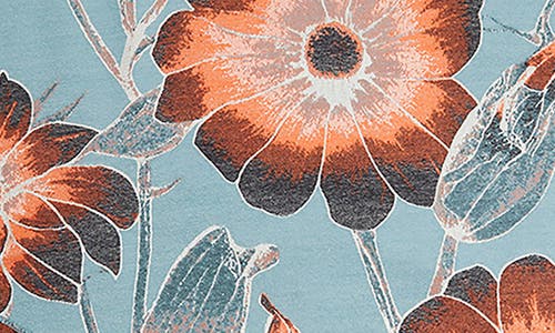Saachi Floral Reversible Scarf In Blue