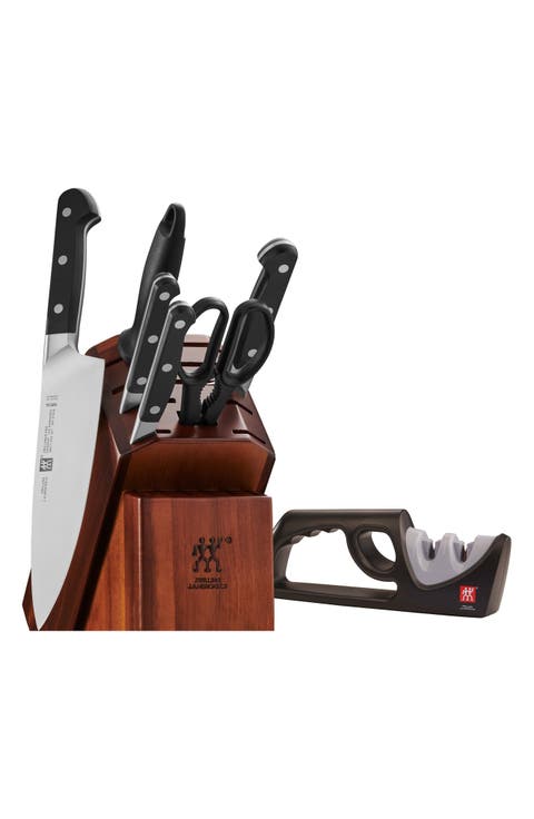 Pro 7-Piece Knife Block Set with Bonus Sharpener