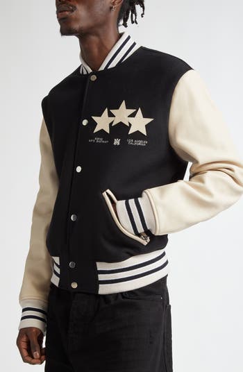 【関税&送料込】Amiri Stars Varsity Jacket AMIRI Stars Wool Blend & Leather Varsity Jacket | Nordstrom